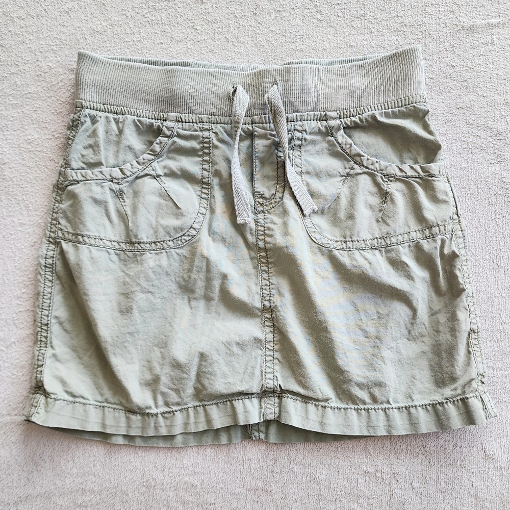 Garnet Hill Kids Olive Cargo Skirt